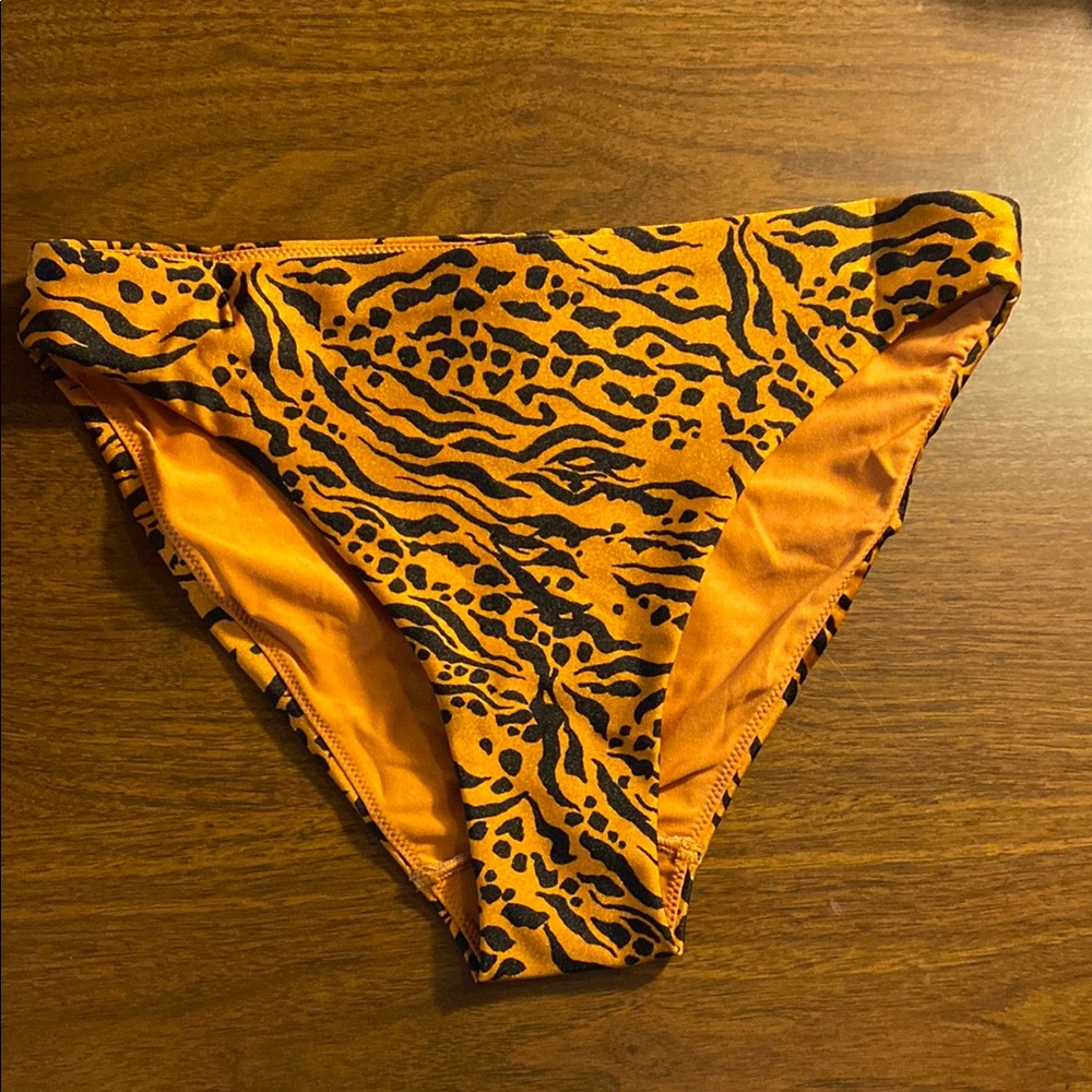 H&M Orange and Black Animal Print Bikini Bottom